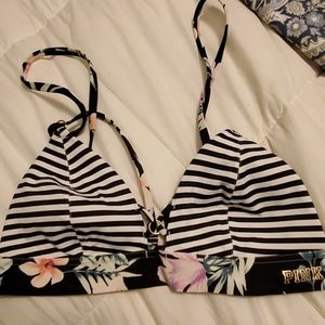 VS PINK swim top stripes and flowers